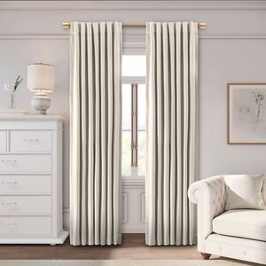 Ricardo Velvet Rod Pocket w/Back Tabs Panel w/Blackout Lining 50x96 Bone